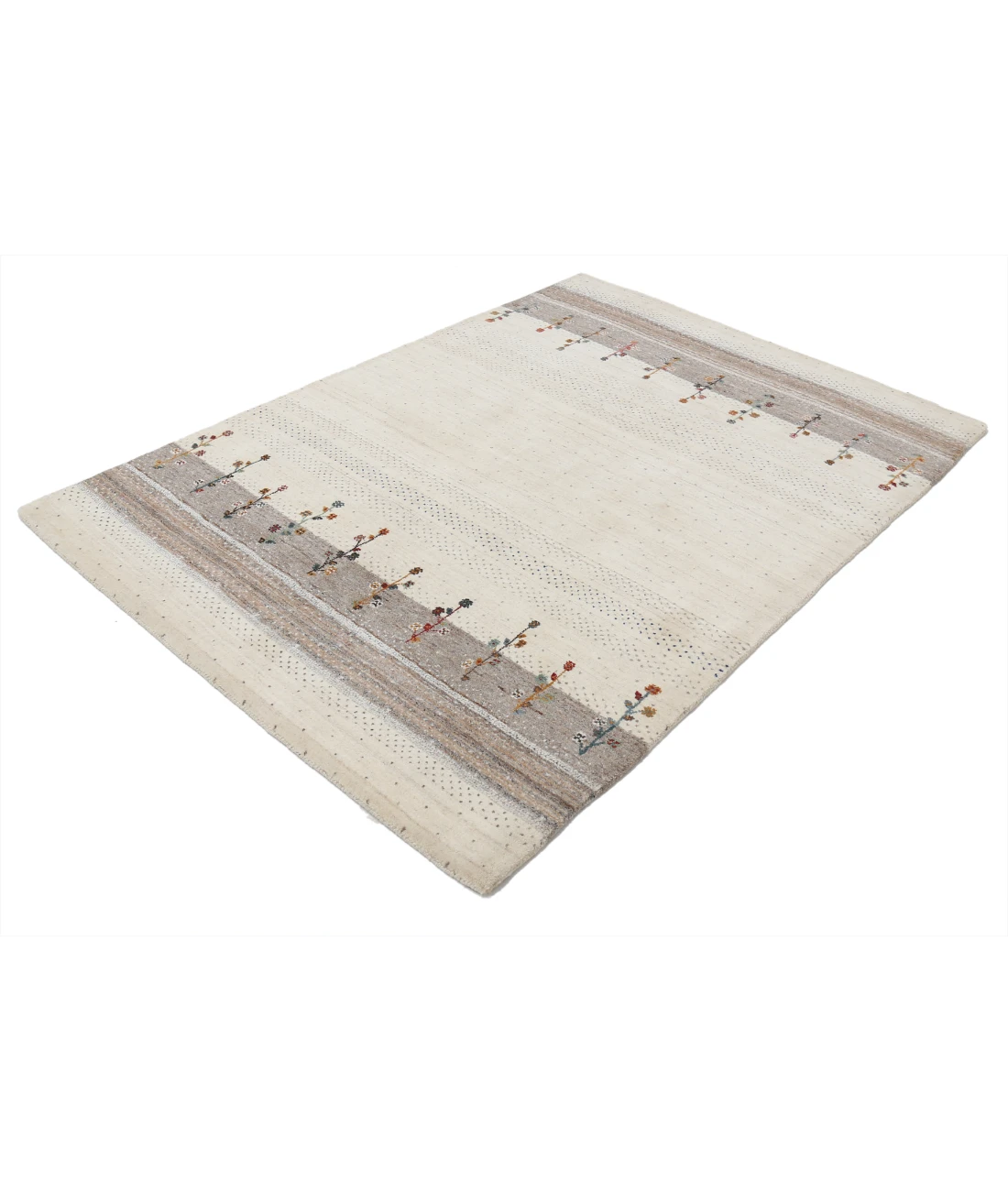 Hand Made Lori Wool Rug 4' 7" X 6' 5" 4' 7" X 6' 5" (140 X 196) / Ivory / Ivory