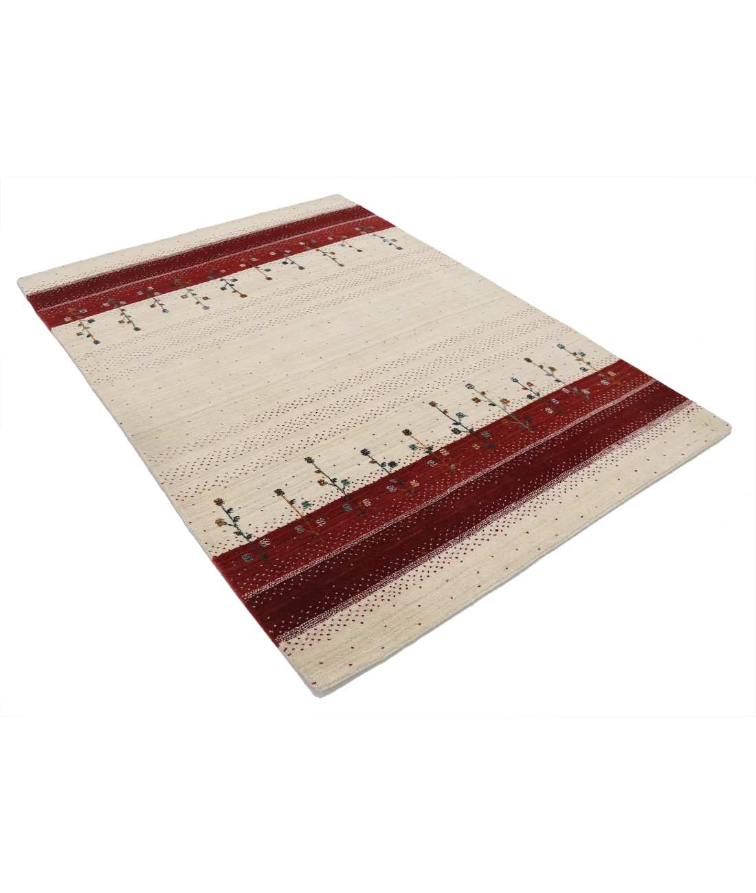 Hand Made Lori Wool Rug 4' 8" X 6' 6" 4' 8" X 6' 6" (142 X 198) / Ivory / Ivory