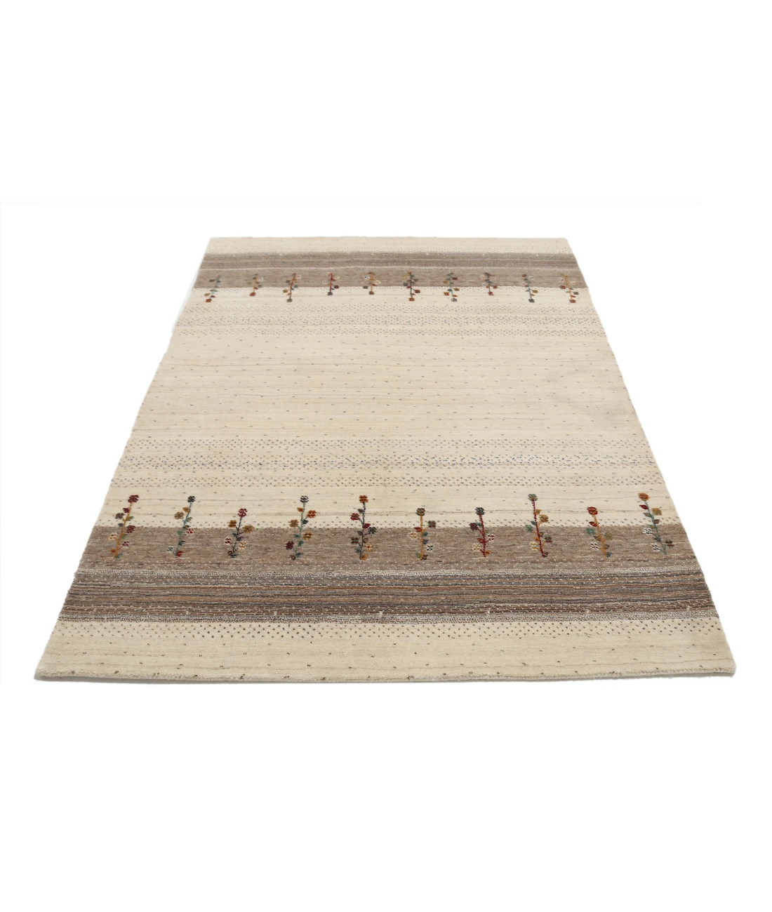 Hand Made Lori Wool Rug 4' 6" X 6' 3" 4' 6" X 6' 3" (137 X 191) / Ivory / Ivory