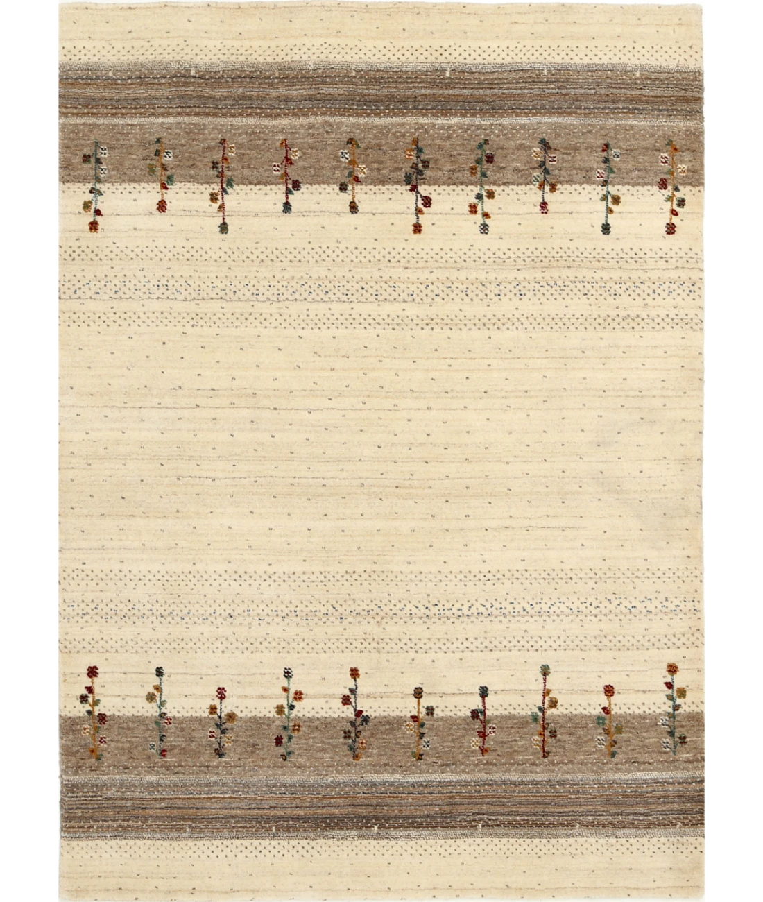 Hand Made Lori Wool Rug 4' 6" X 6' 3" 4' 6" X 6' 3" (137 X 191) / Ivory / Ivory