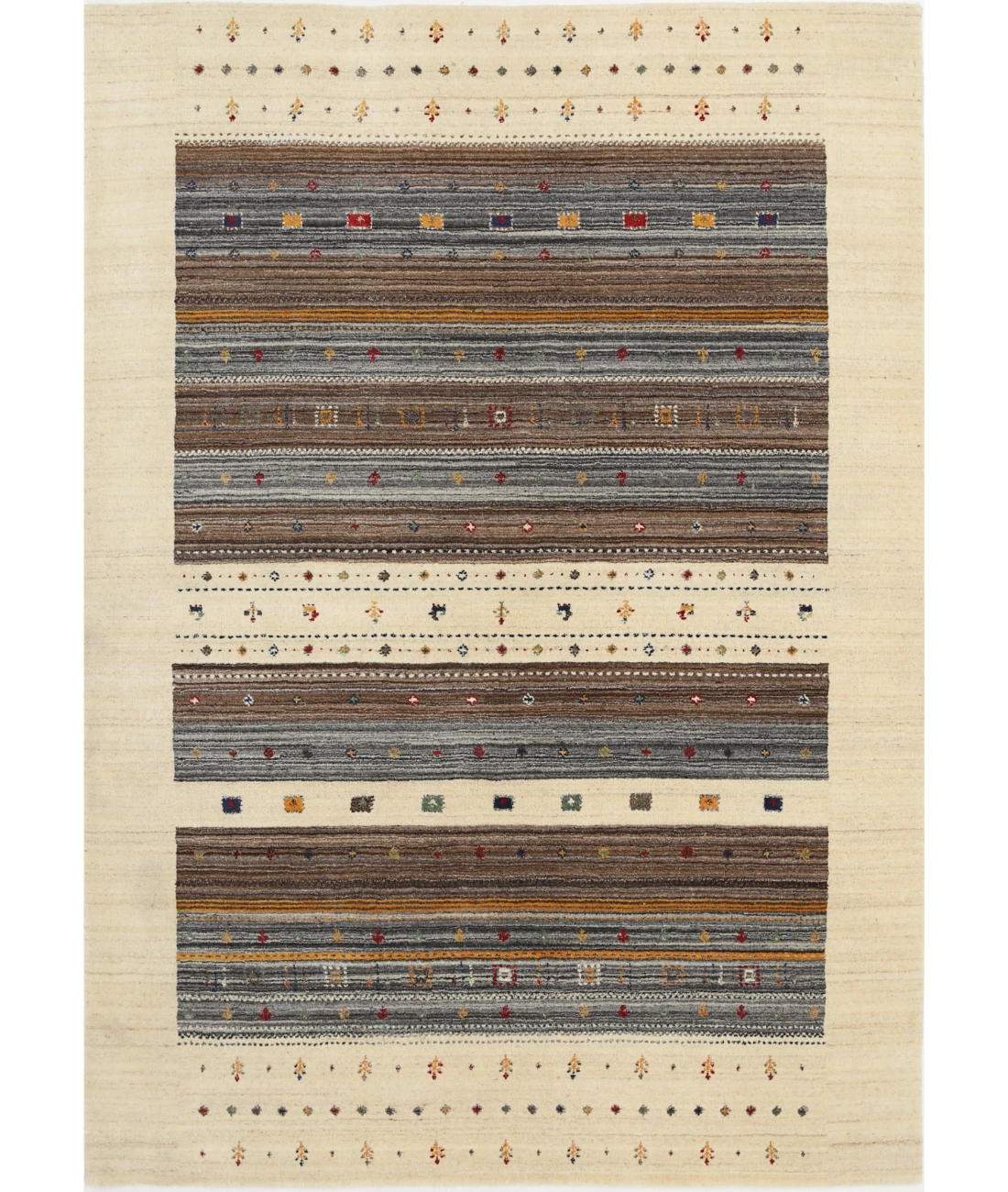 Hand Made Lori Wool Rug 5' 8" X 7' 10" 5' 8" X 7' 10" (173 X 239) / Ivory / Ivory