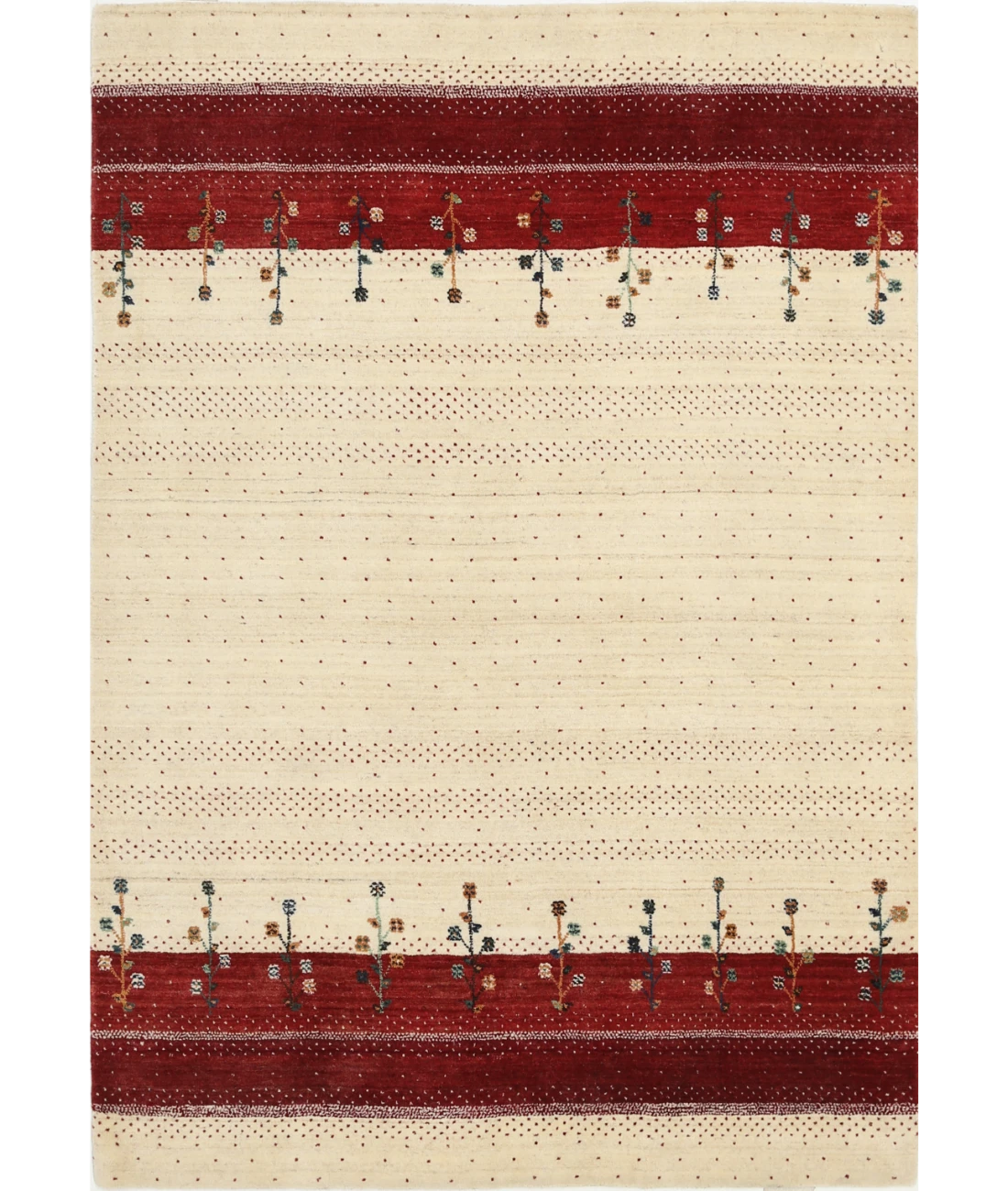 Hand Made Lori Wool Rug 4' 6" X 6' 6" 4' 6" X 6' 6" (137 X 198) / Ivory / Ivory