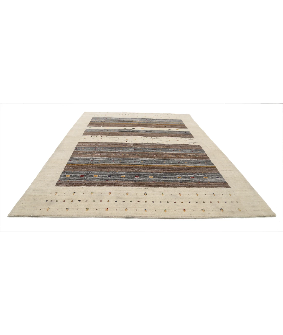 Hand Made Lori Wool Rug 8' 3" X 11' 5" 8' 3" X 11' 5" (251 X 348) / Ivory / Ivory