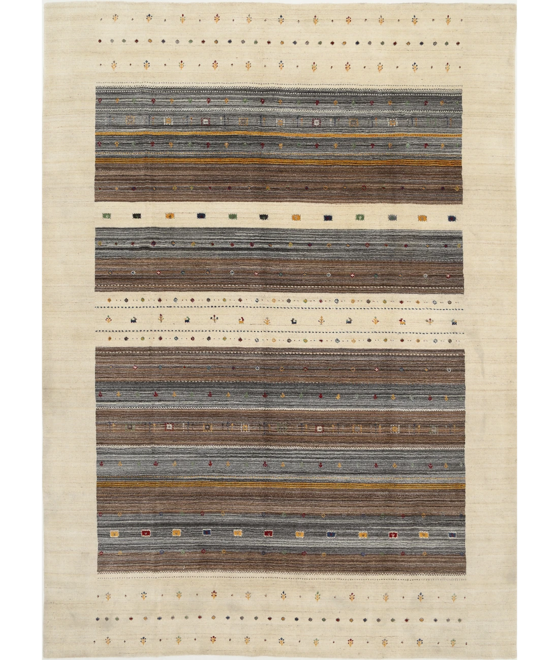 Hand Made Lori Wool Rug 8' 3" X 11' 5" 8' 3" X 11' 5" (251 X 348) / Ivory / Ivory