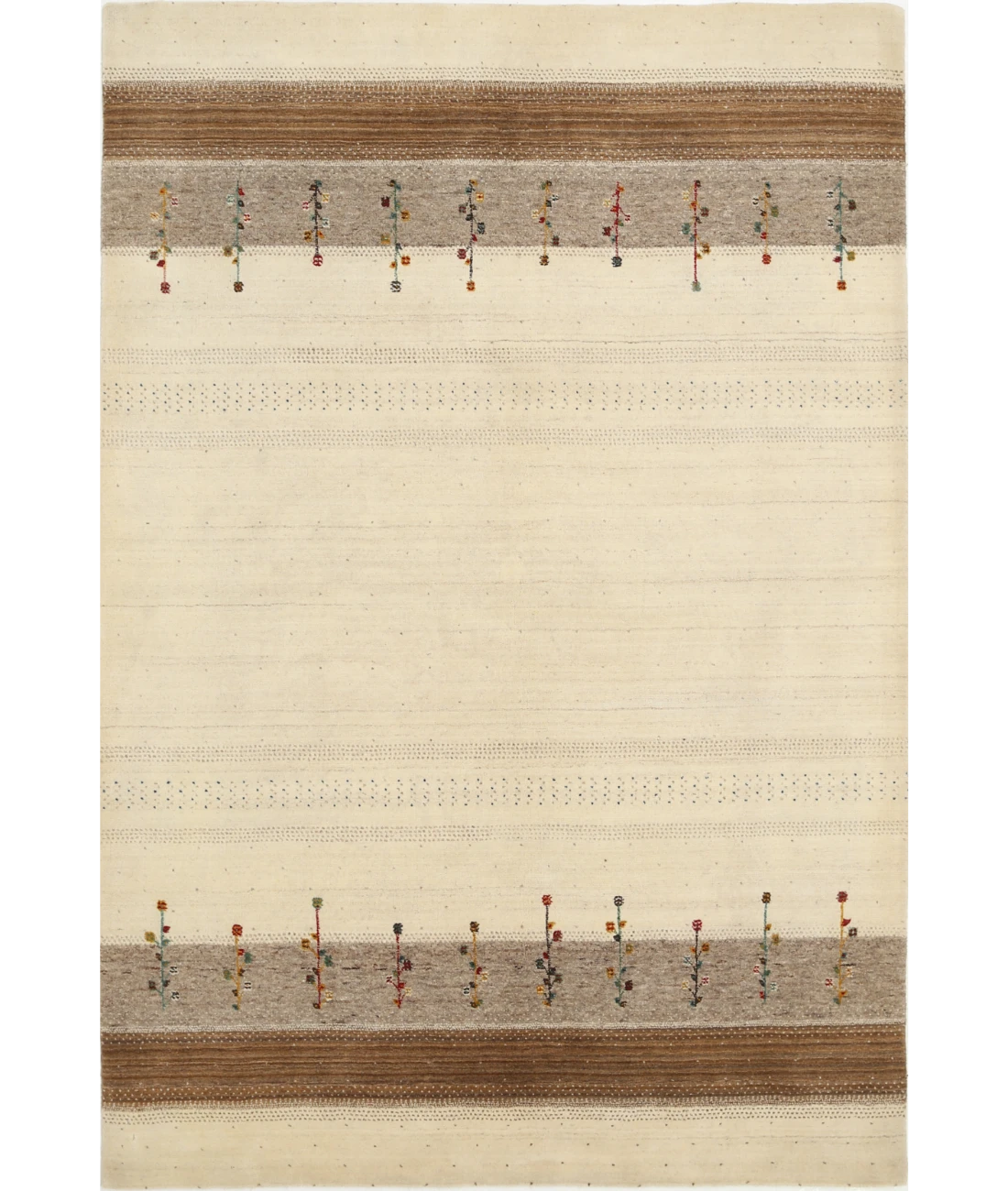 Hand Made Lori Wool Rug 5' 4" X 7' 11" 5' 4" X 7' 11" (162 X 241) / Ivory / Ivory