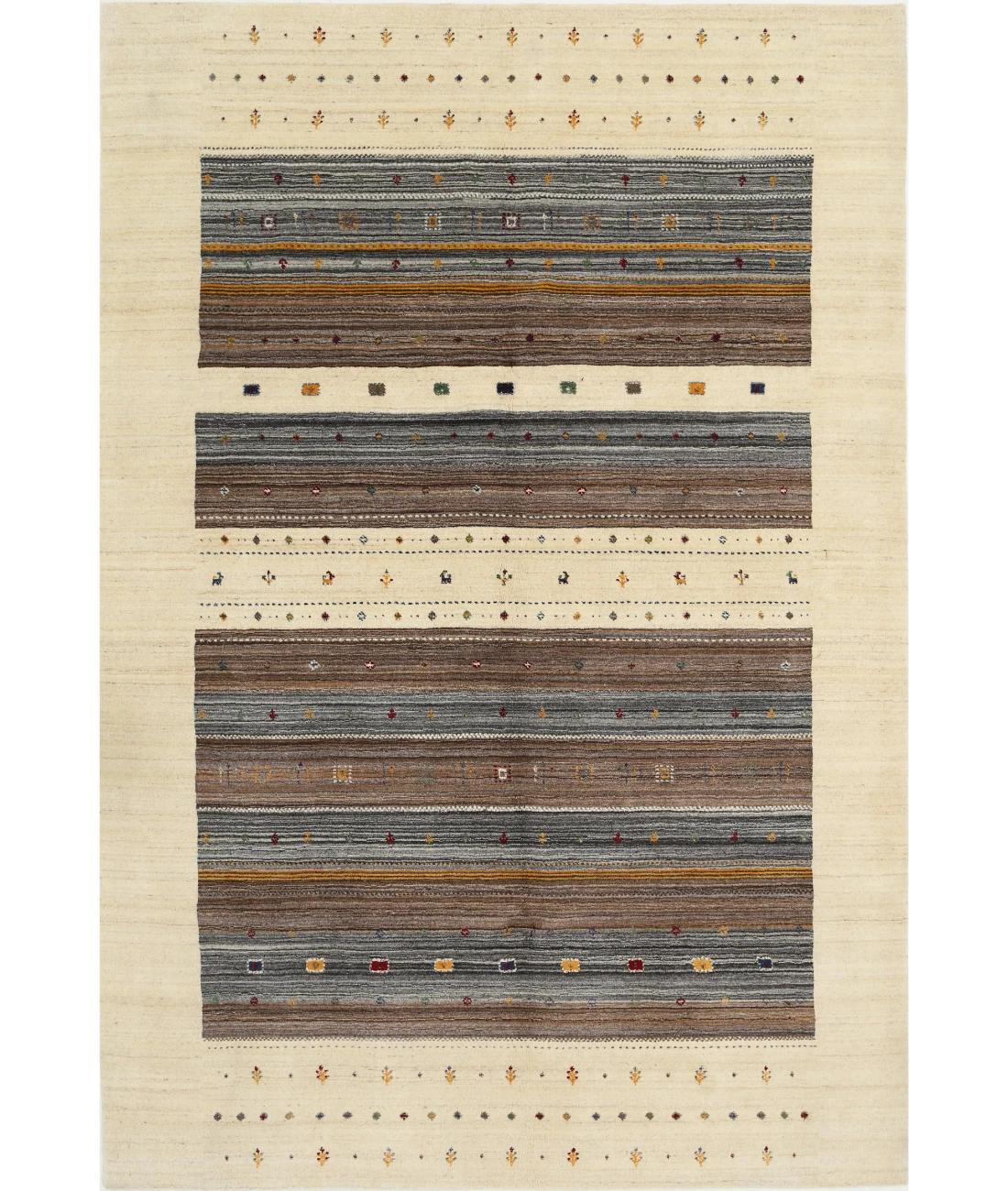 Hand Made Lori Wool Rug 6' 7" X 9' 10" 6' 7" X 9' 10" (201 X 300) / Ivory / Ivory