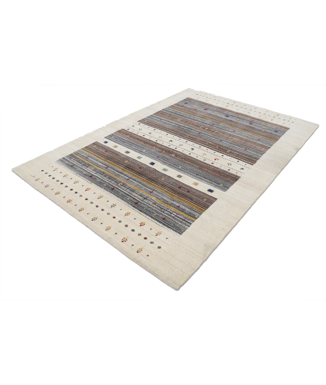 Hand Made Lori Wool Rug 5' 7" X 7' 10" 5' 7" X 7' 10" (170 X 239) / Ivory / Ivory