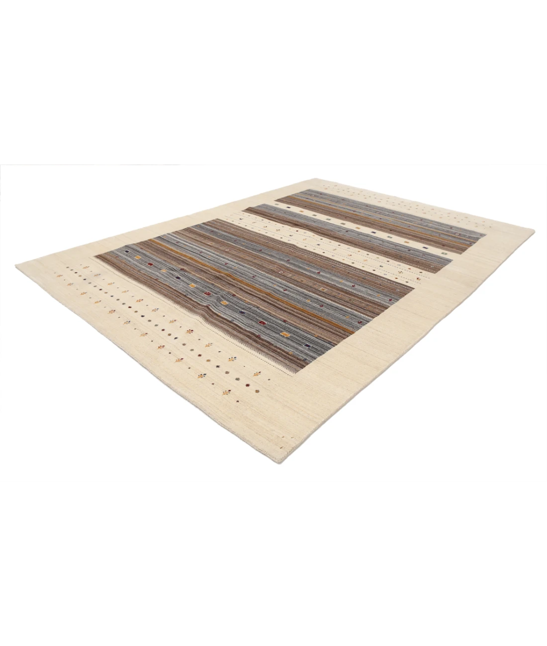 Hand Made Lori Wool Rug 8' 5" X 11' 5" 8' 5" X 11' 5" (257 X 348) / Ivory / Ivory
