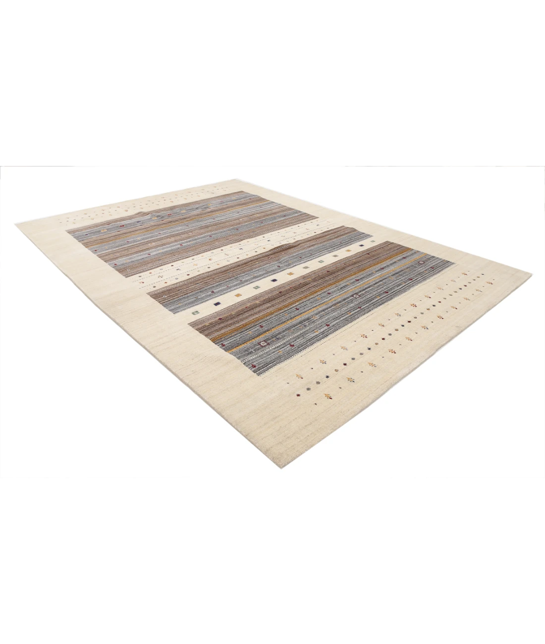 Hand Made Lori Wool Rug 8' 5" X 11' 5" 8' 5" X 11' 5" (257 X 348) / Ivory / Ivory