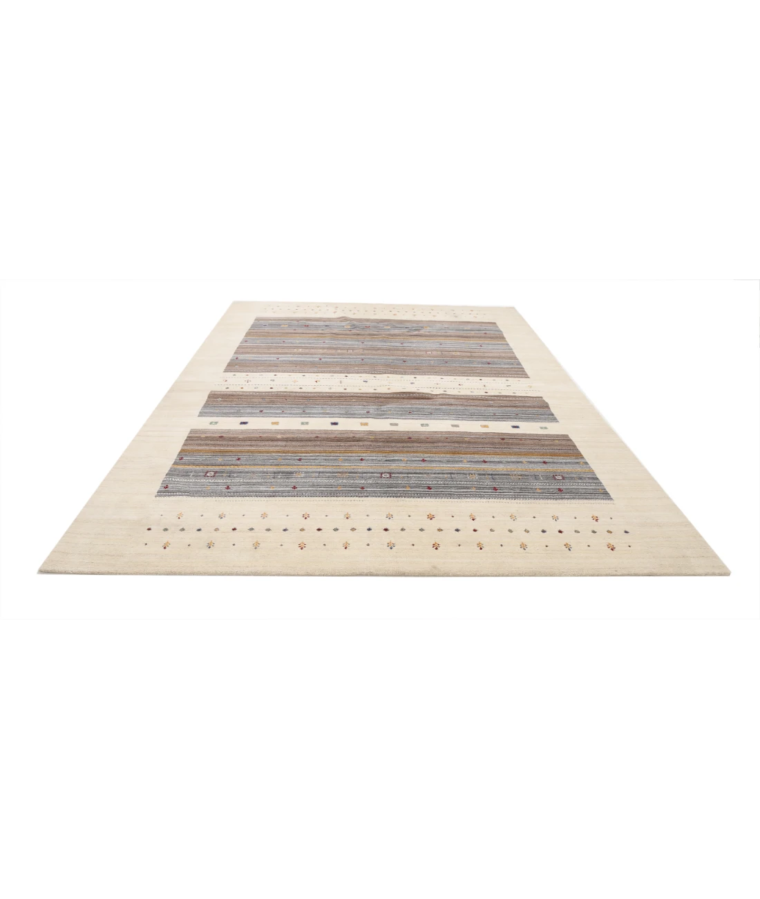 Hand Made Lori Wool Rug 8' 5" X 11' 5" 8' 5" X 11' 5" (257 X 348) / Ivory / Ivory