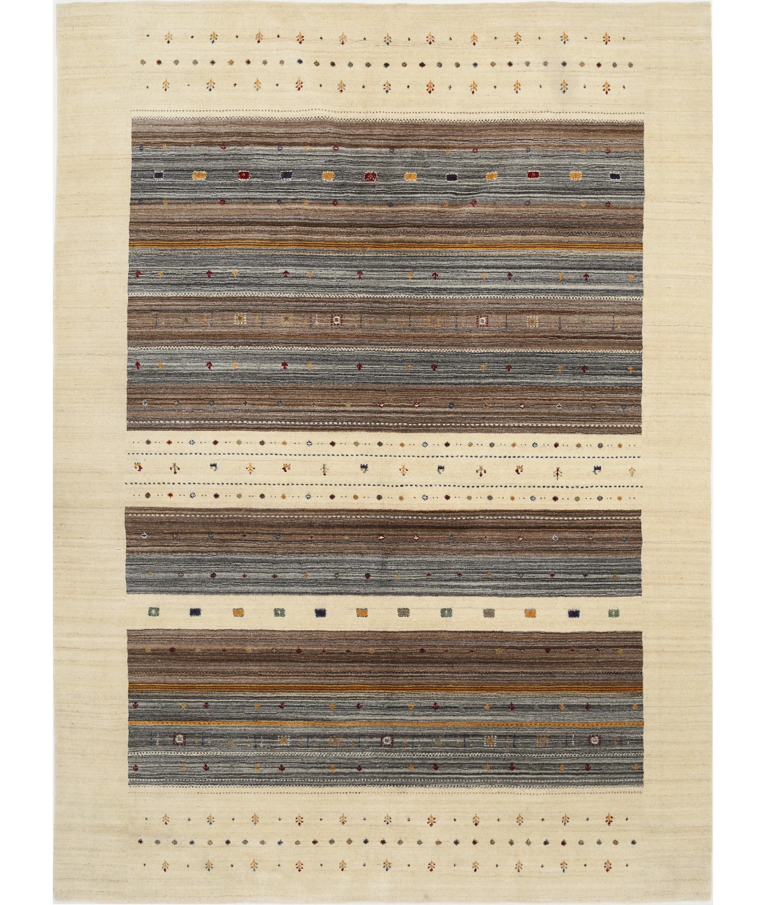 Hand Made Lori Wool Rug 8' 5" X 11' 5" 8' 5" X 11' 5" (257 X 348) / Ivory / Ivory