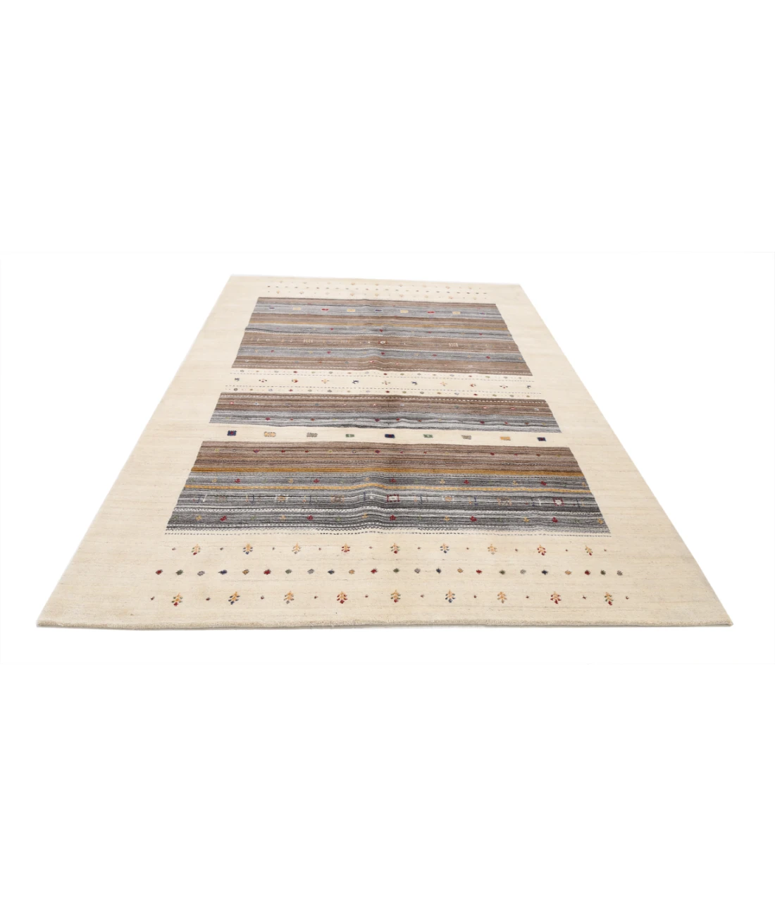 Hand Made Lori Wool Rug 6' 7" X 9' 10" 6' 7" X 9' 10" (201 X 300) / Ivory / Ivory
