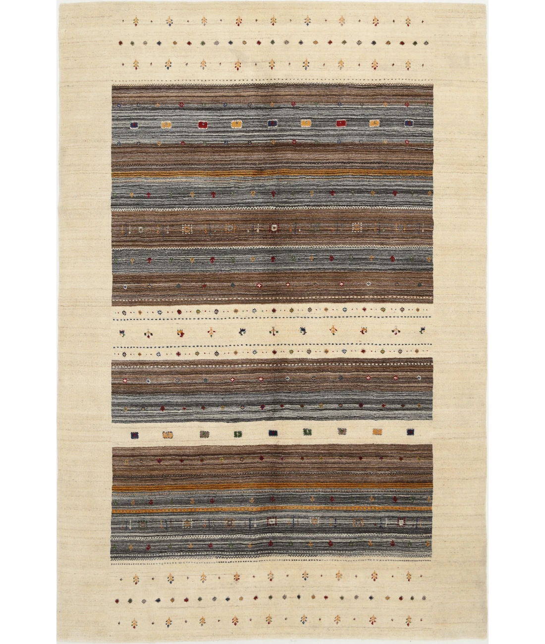 Hand Made Lori Wool Rug 6' 7" X 9' 10" 6' 7" X 9' 10" (201 X 300) / Ivory / Ivory