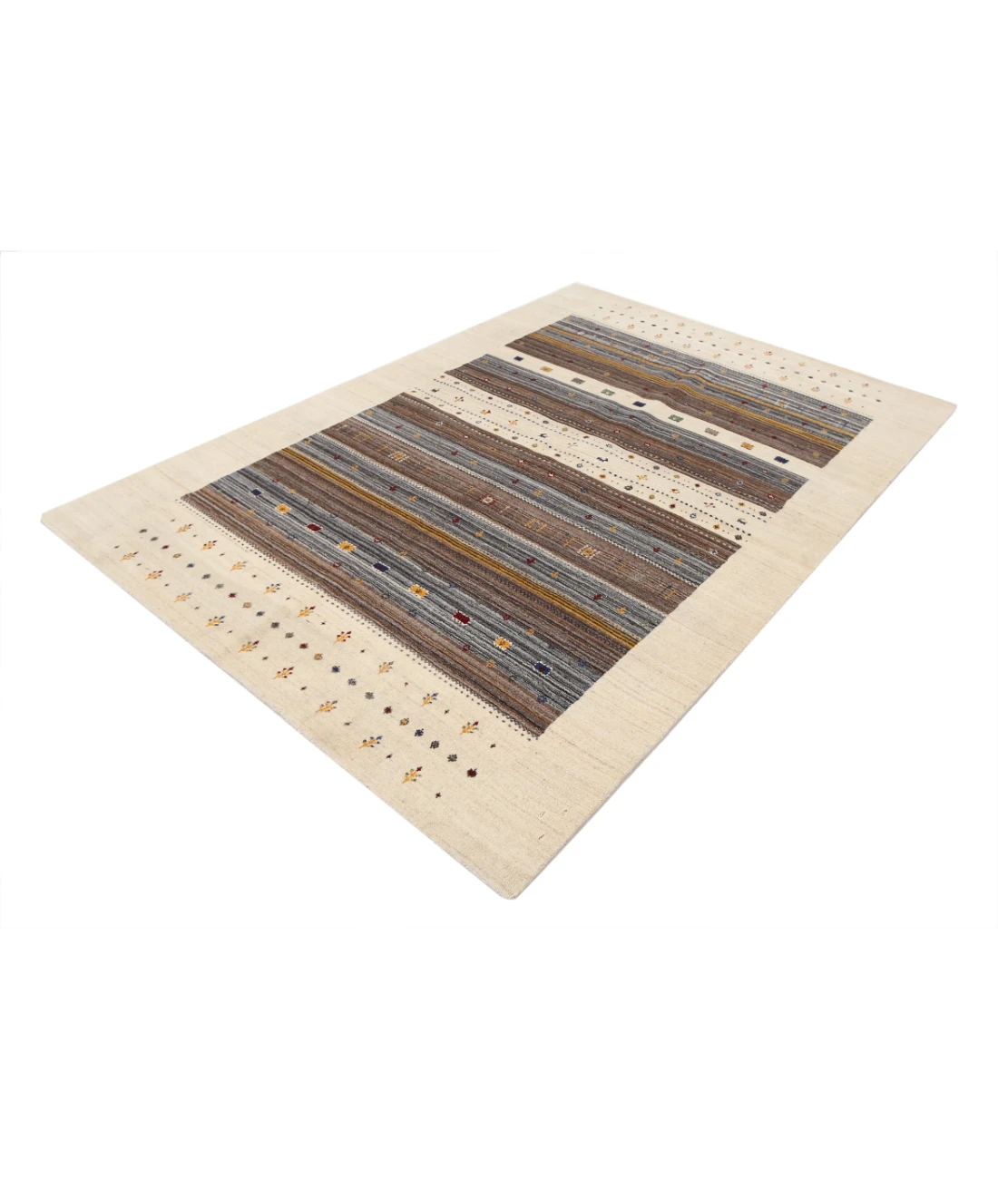 Hand Made Lori Wool Rug 5' 8" X 7' 10" 5' 8" X 7' 10" (173 X 239) / Ivory / Ivory