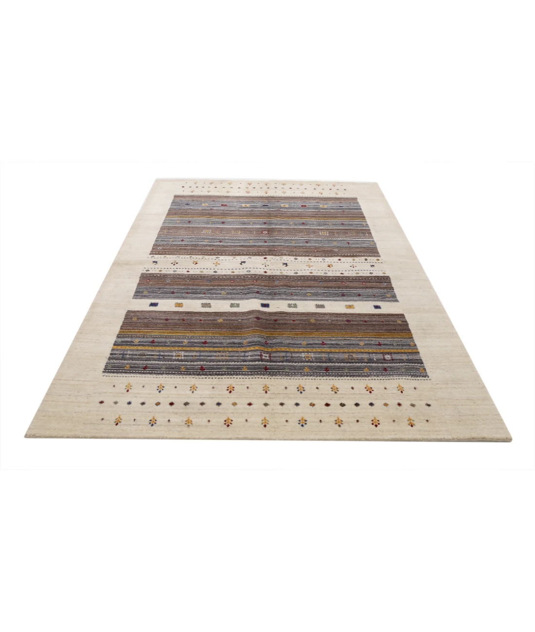 Hand Made Lori Wool Rug 5' 8" X 7' 10" 5' 8" X 7' 10" (173 X 239) / Ivory / Ivory
