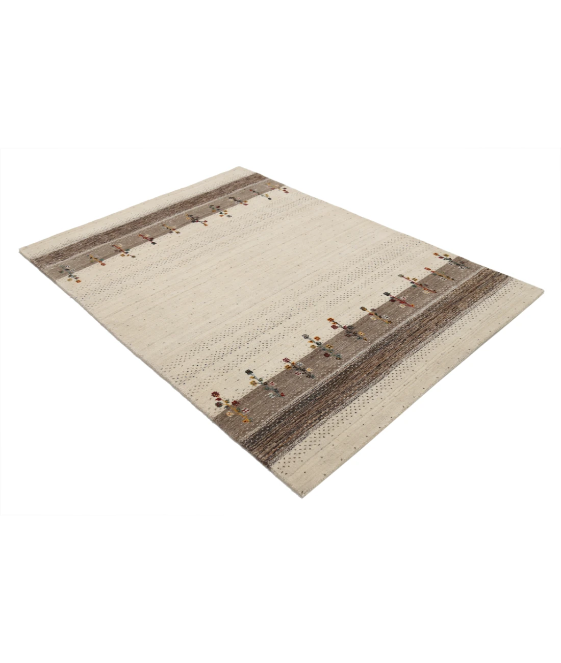 Hand Made Lori Wool Rug 4' 9" X 6' 5" 4' 9" X 6' 5" (145 X 196) / Ivory / Ivory