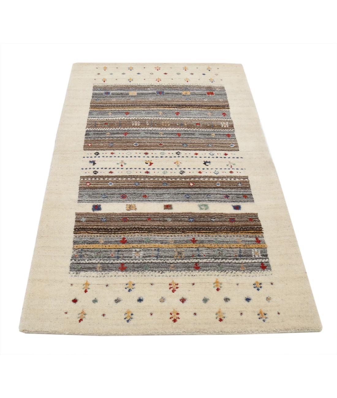 Hand Made Lori Wool Rug 3' 1" X 5' 2" 3' 1" X 5' 2" (94 X 158) / Ivory / Ivory