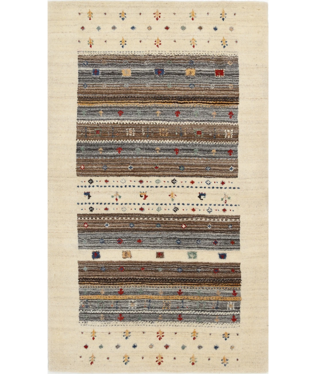 Hand Made Lori Wool Rug 3' 1" X 5' 2" 3' 1" X 5' 2" (94 X 158) / Ivory / Ivory