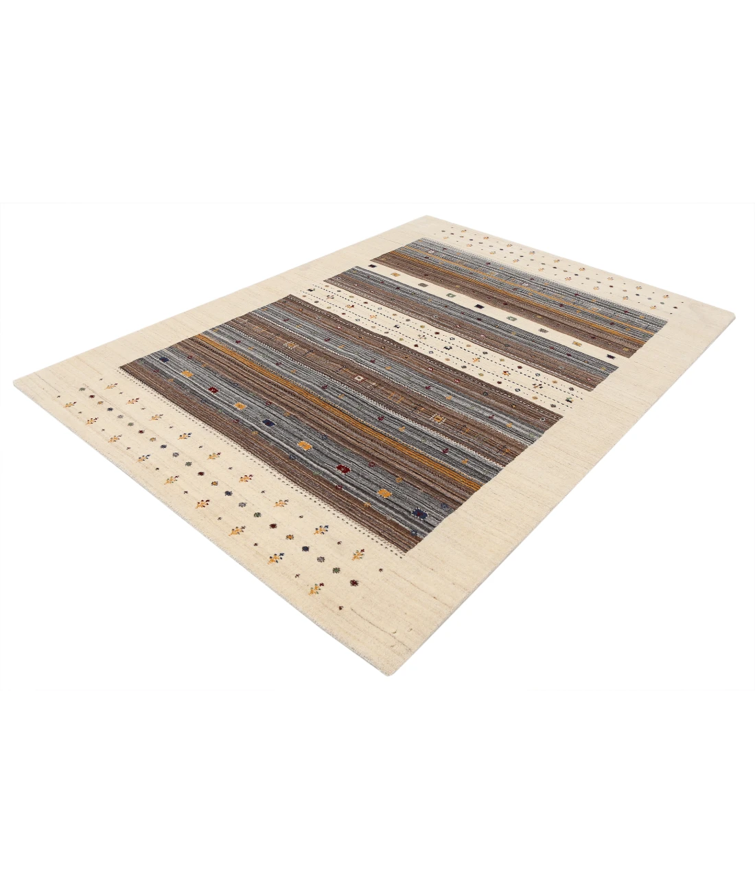 Hand Made Lori Wool Rug 5' 8" X 7' 10" 5' 8" X 7' 10" (173 X 239) / Ivory / Ivory