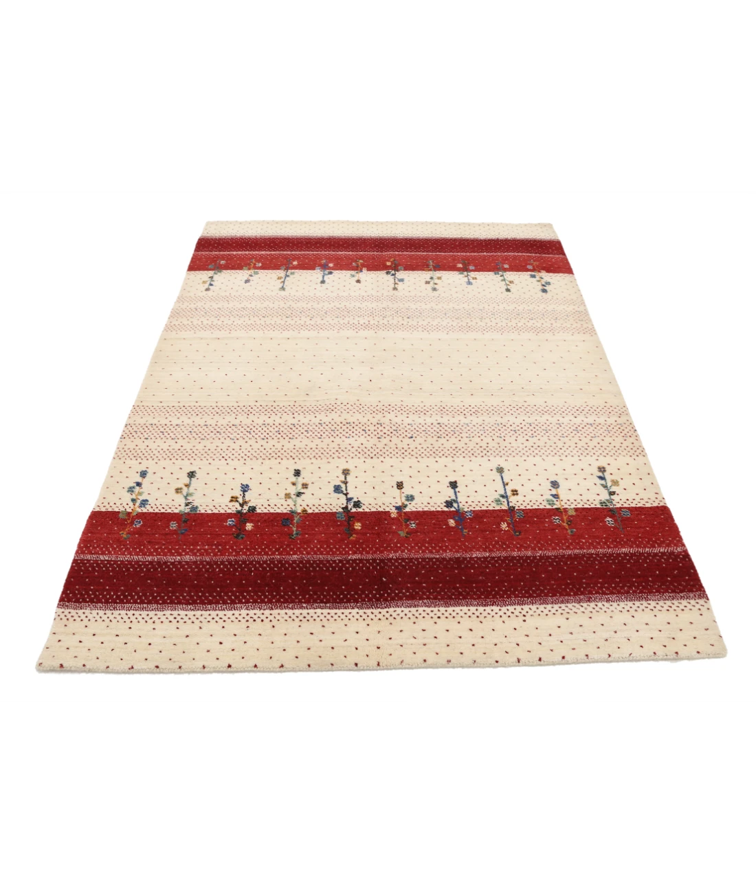 Hand Made Lori Wool Rug 4' 9" X 6' 6" 4' 9" X 6' 6" (145 X 198) / Ivory / Ivory
