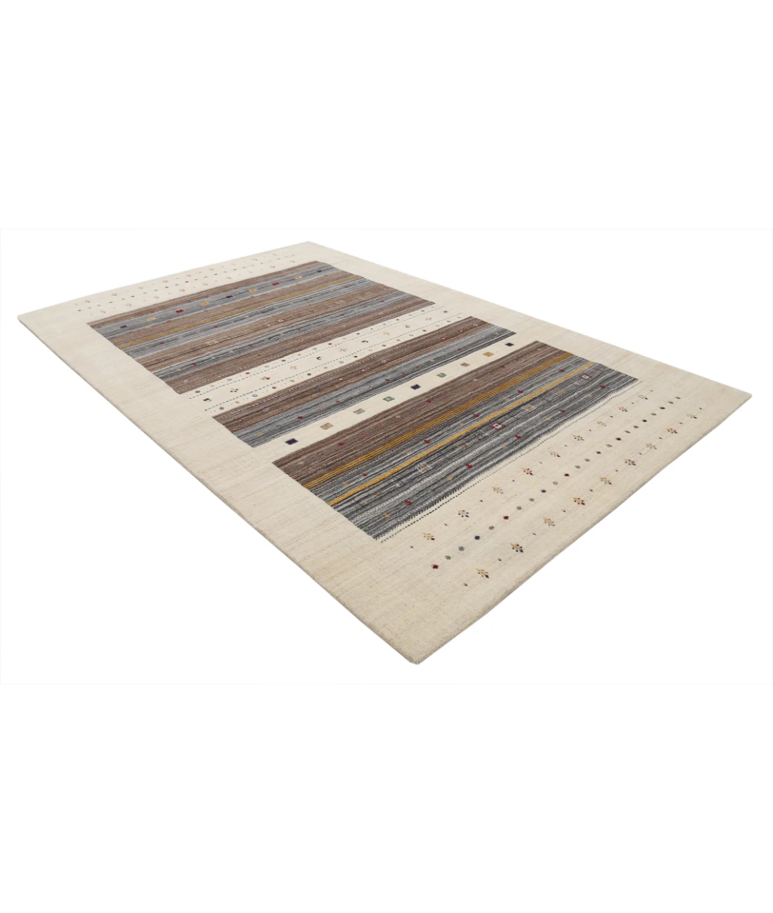 Hand Made Lori Wool Rug 6' 6" X 9' 10" 6' 6" X 9' 10" (198 X 300) / Ivory / Ivory
