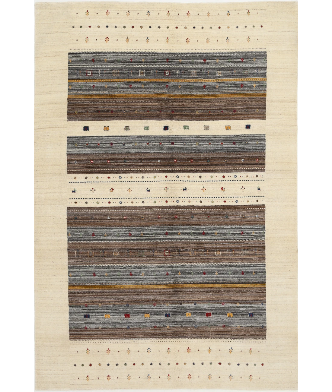 Hand Made Lori Wool Rug 6' 8" X 9' 10" 6' 8" X 9' 10" (203 X 300) / Ivory / Ivory