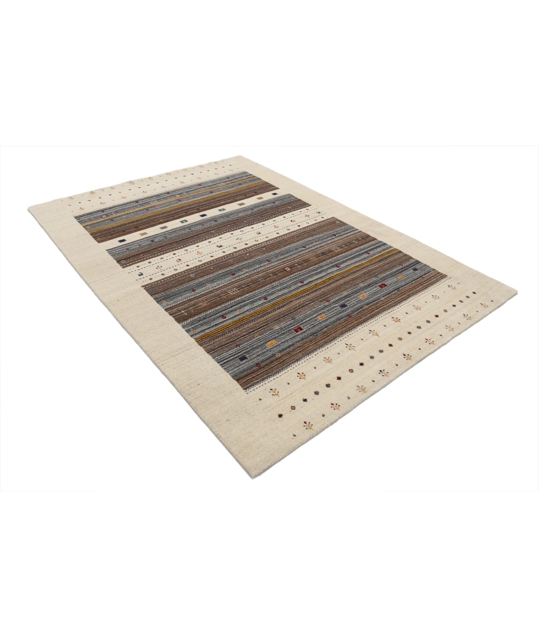 Hand Made Lori Wool Rug 5' 7" X 7' 10" 5' 7" X 7' 10" (170 X 239) / Ivory / Ivory