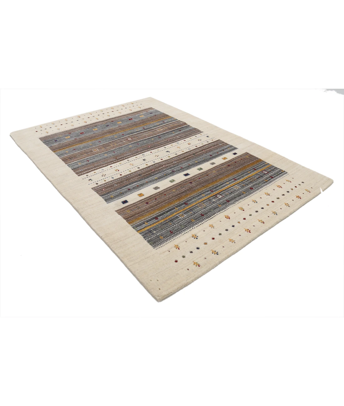 Hand Made Lori Wool Rug 5' 7" X 7' 10" 5' 7" X 7' 10" (170 X 239) / Ivory / Ivory