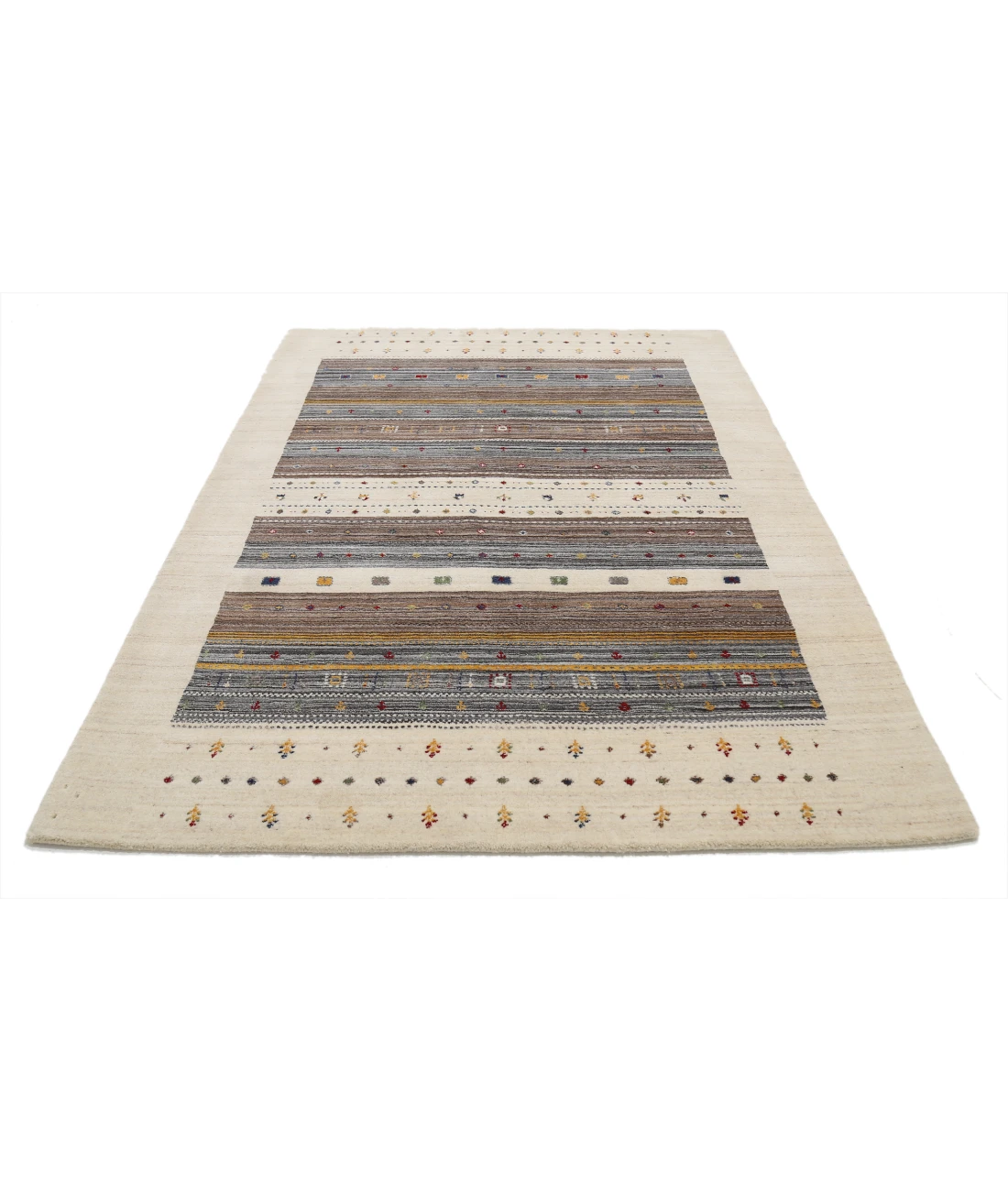 Hand Made Lori Wool Rug 5' 7" X 7' 10" 5' 7" X 7' 10" (170 X 239) / Ivory / Ivory