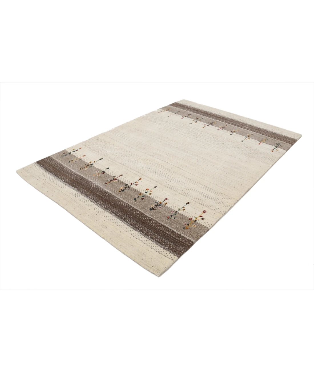 Hand Made Lori Wool Rug 5' 3" X 7' 7" 5' 3" X 7' 7" (160 X 231) / Ivory / Ivory