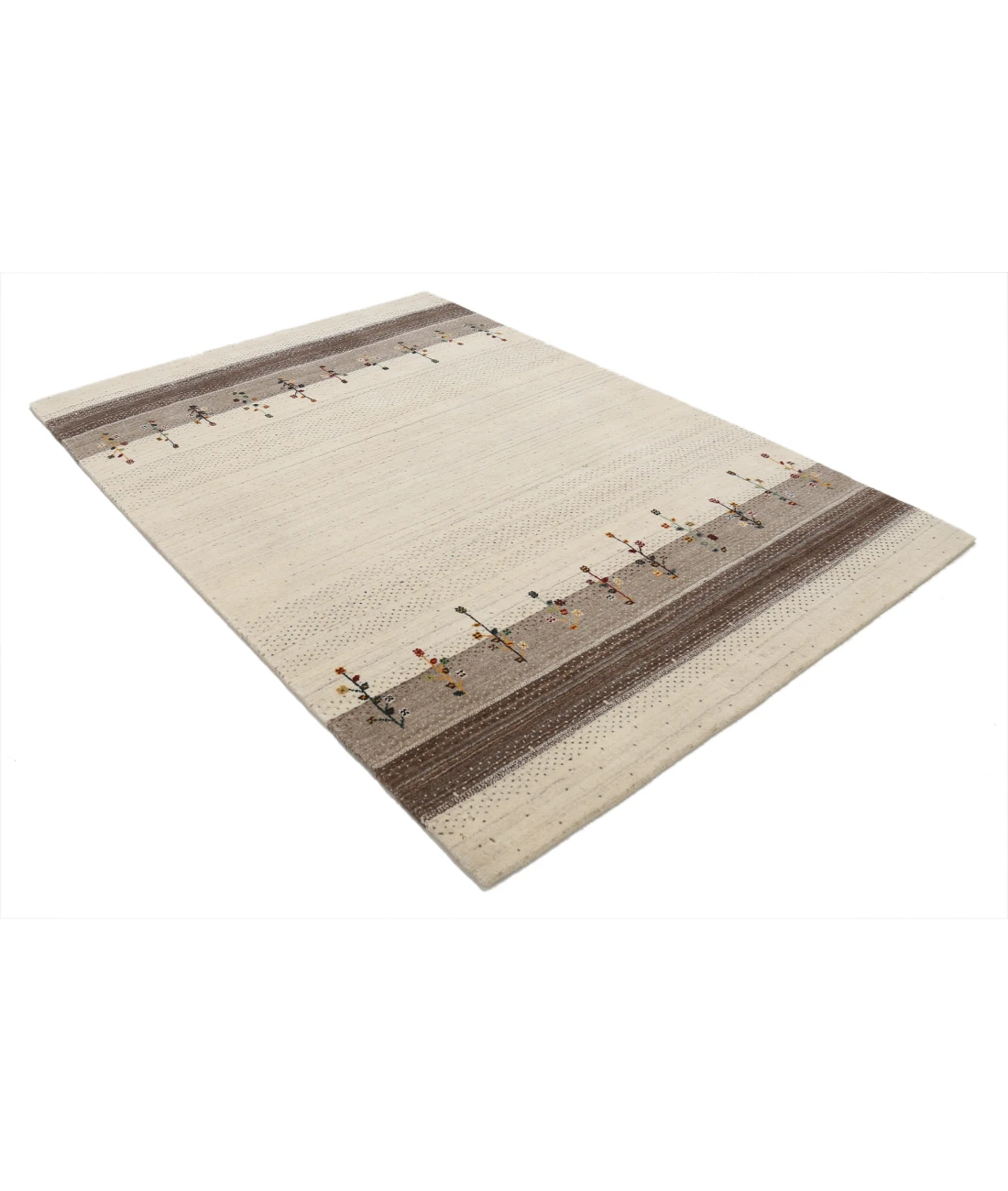 Hand Made Lori Wool Rug 5' 3" X 7' 7" 5' 3" X 7' 7" (160 X 231) / Ivory / Ivory
