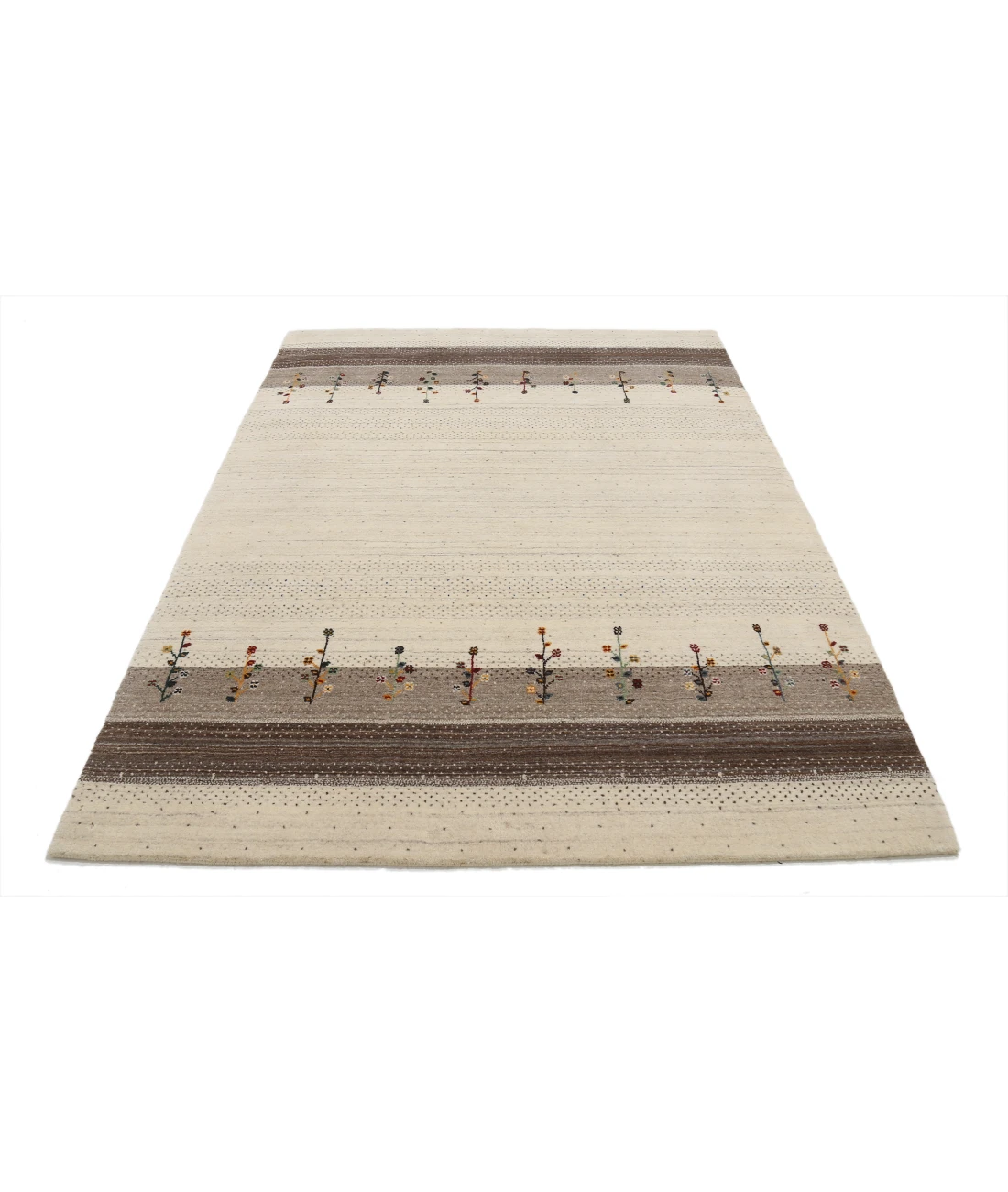 Hand Made Lori Wool Rug 5' 3" X 7' 7" 5' 3" X 7' 7" (160 X 231) / Ivory / Ivory