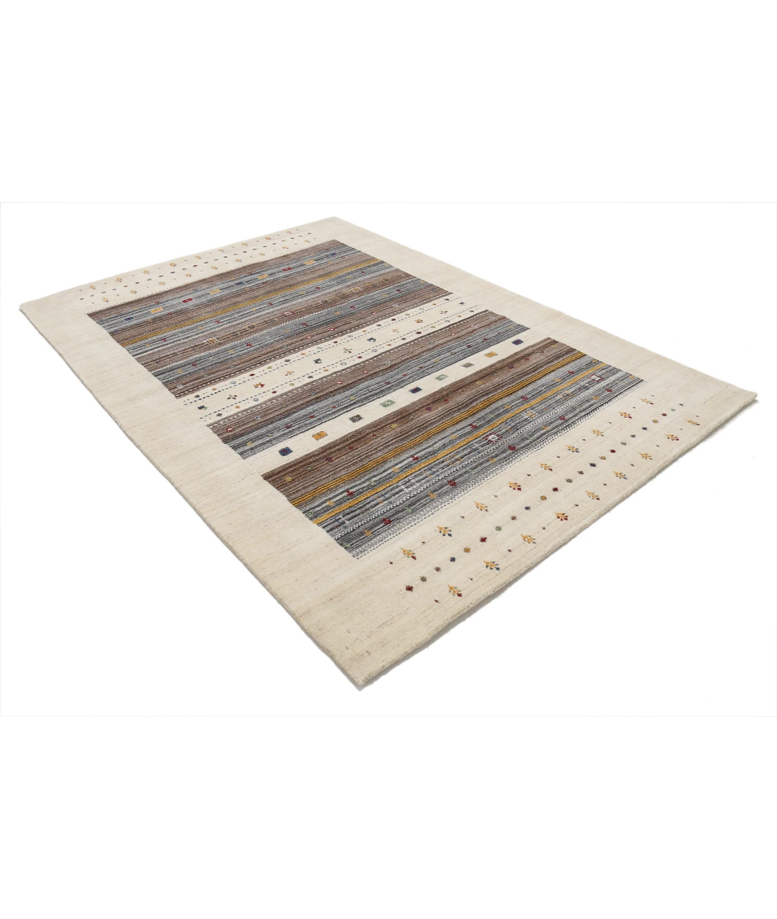 Hand Made Lori Wool Rug 5' 8" X 7' 10" 5' 8" X 7' 10" (173 X 239) / Ivory / Ivory