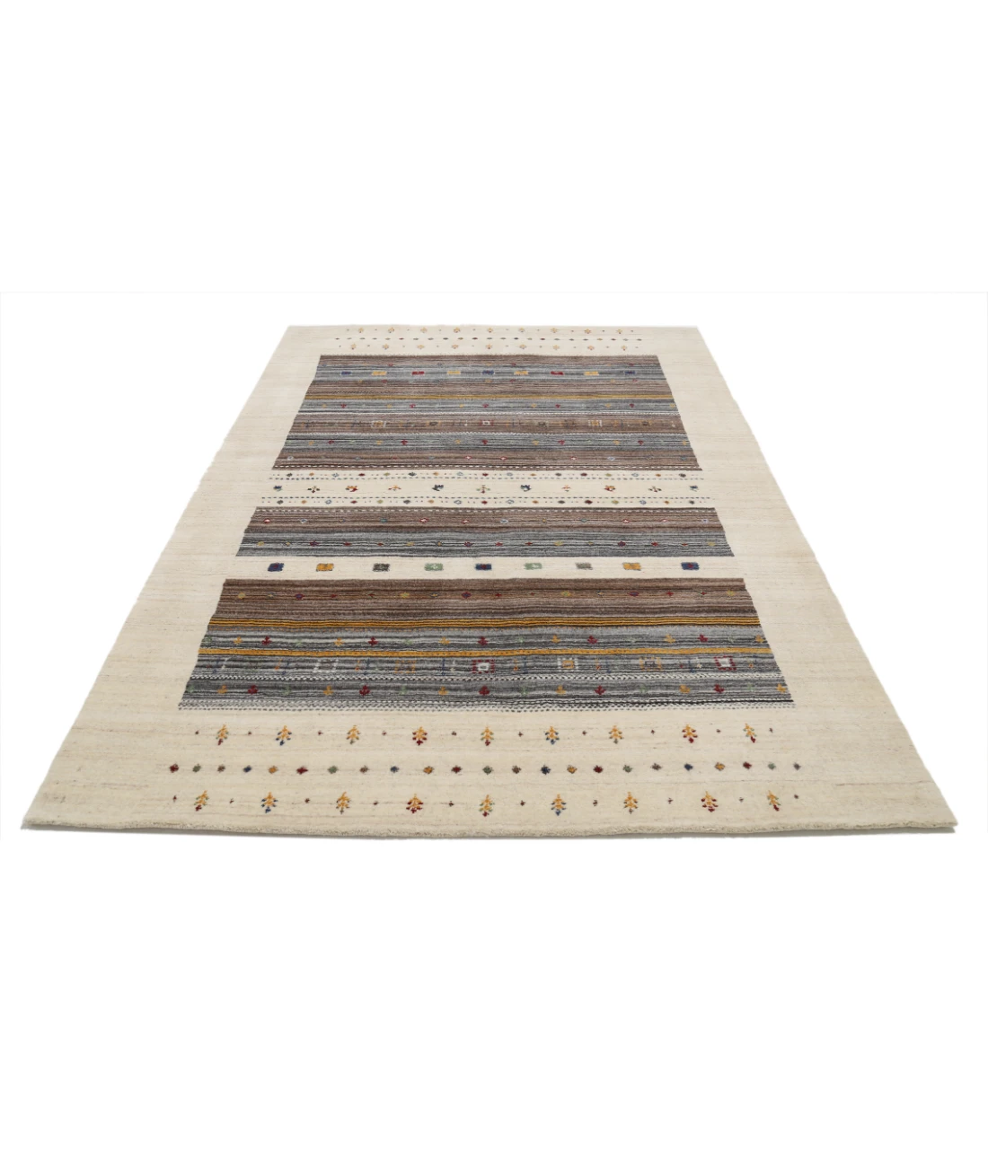 Hand Made Lori Wool Rug 5' 8" X 7' 10" 5' 8" X 7' 10" (173 X 239) / Ivory / Ivory