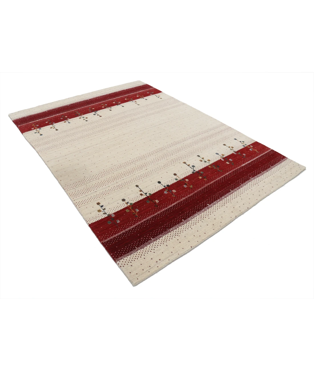 Hand Made Lori Wool Rug 5' 4" X 7' 6" 5' 4" X 7' 6" (162 X 229) / Ivory / Ivory
