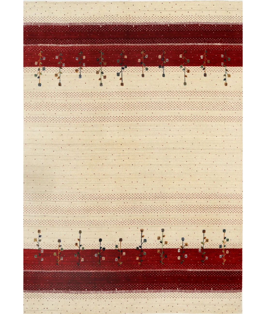 Hand Made Lori Wool Rug 5' 4" X 7' 6" 5' 4" X 7' 6" (162 X 229) / Ivory / Ivory