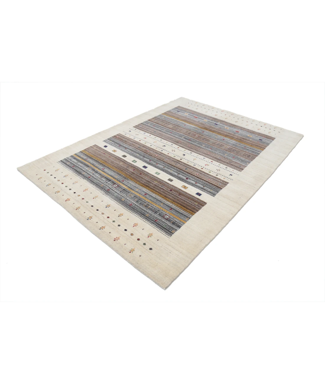 Hand Made Lori Wool Rug 5' 9" X 7' 10" 5' 9" X 7' 10" (175 X 239) / Ivory / Ivory