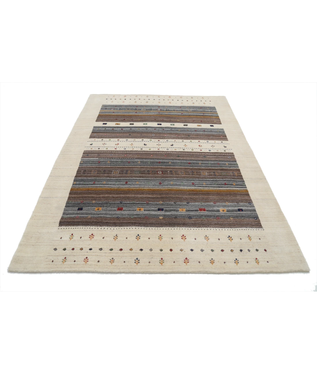 Hand Made Lori Wool Rug 5' 9" X 7' 10" 5' 9" X 7' 10" (175 X 239) / Ivory / Ivory