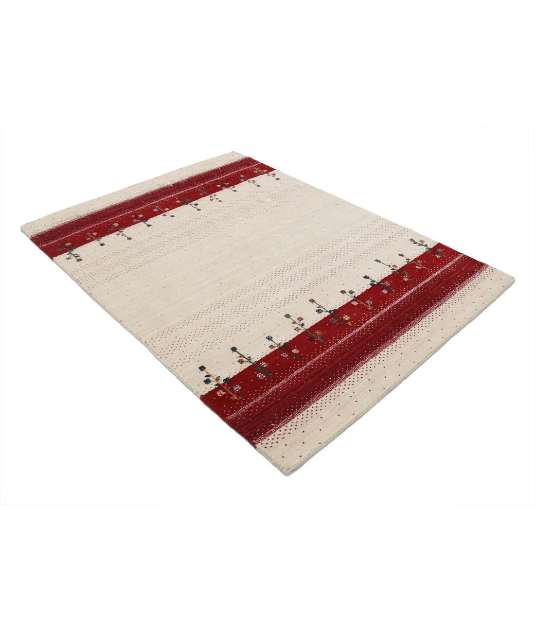 Hand Made Lori Wool Rug 4' 7" X 6' 5" 4' 7" X 6' 5" (140 X 196) / Ivory / Ivory