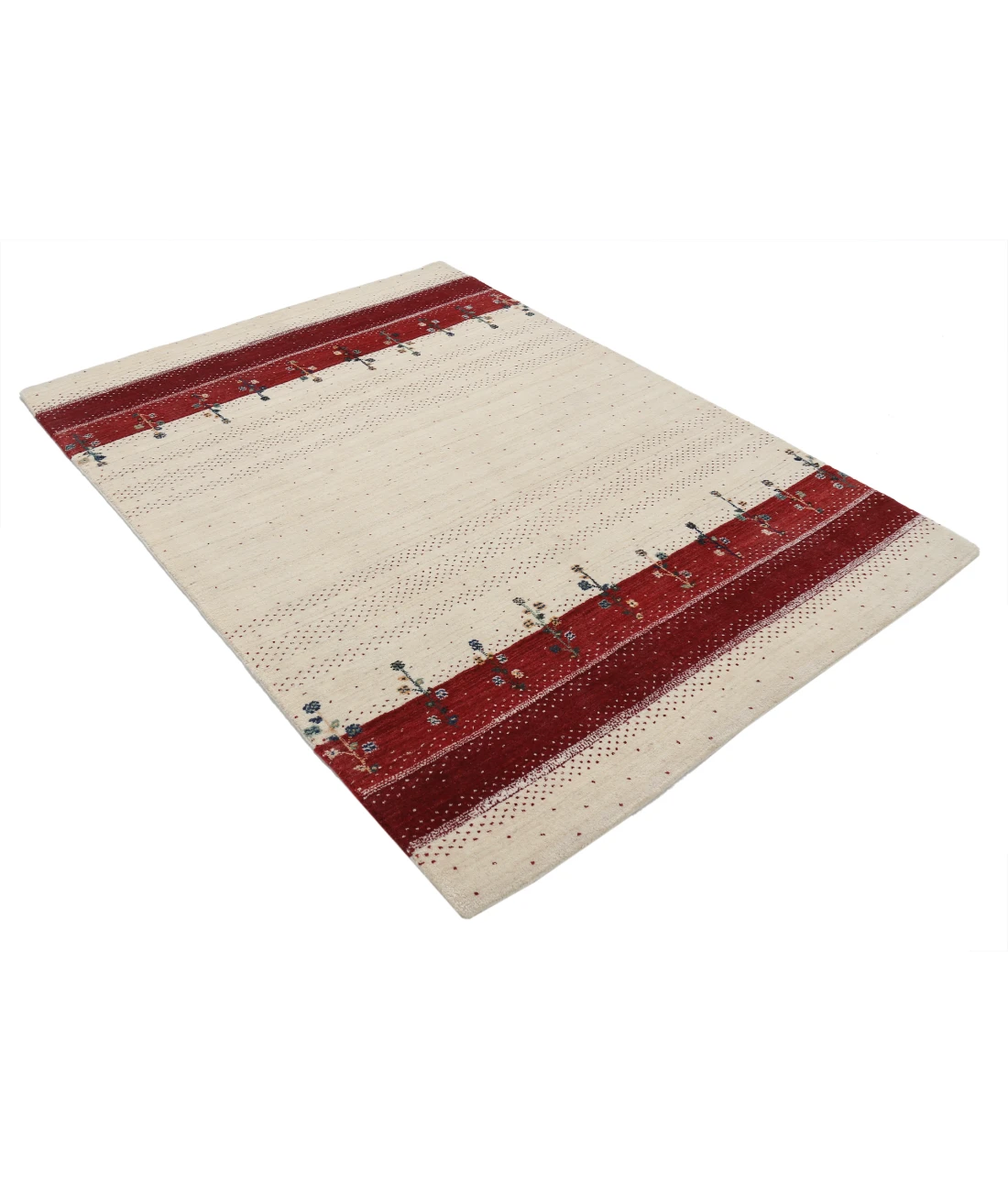 Hand Made Lori Wool Rug 4' 8" X 6' 7" 4' 8" X 6' 7" (142 X 201) / Ivory / Ivory