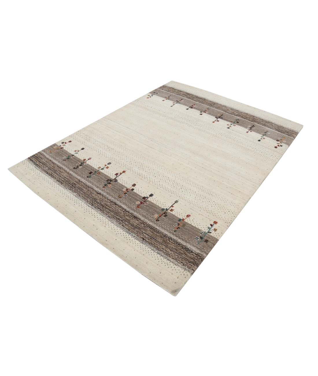 Hand Made Lori Wool Rug 4' 10" X 6' 7" 4' 10" X 6' 7" (147 X 201) / Ivory / Ivory