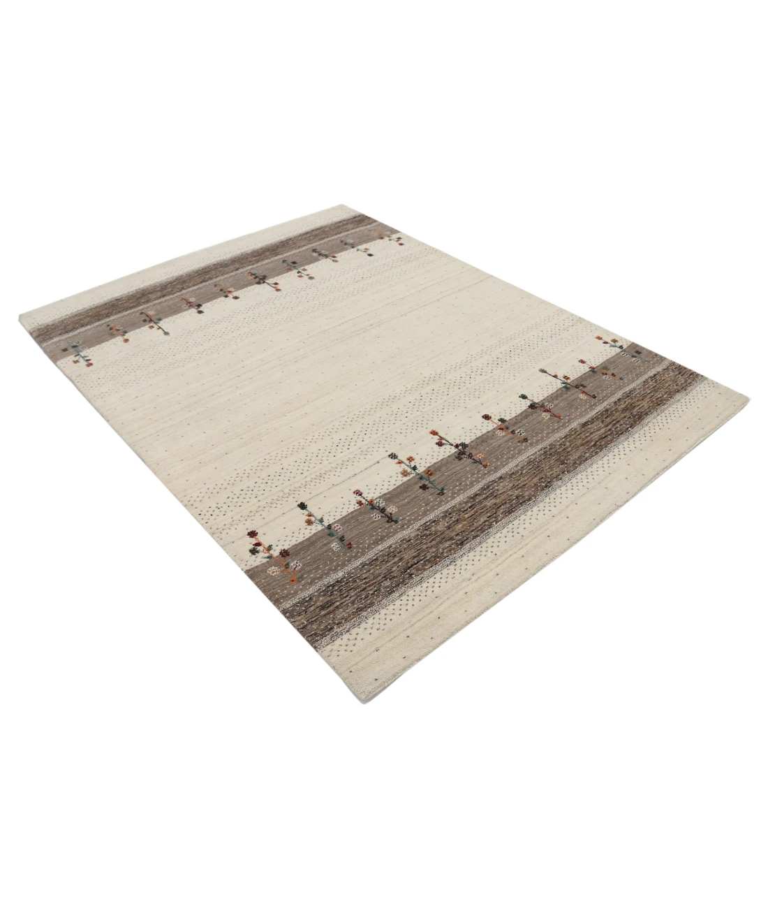 Hand Made Lori Wool Rug 4' 10" X 6' 7" 4' 10" X 6' 7" (147 X 201) / Ivory / Ivory