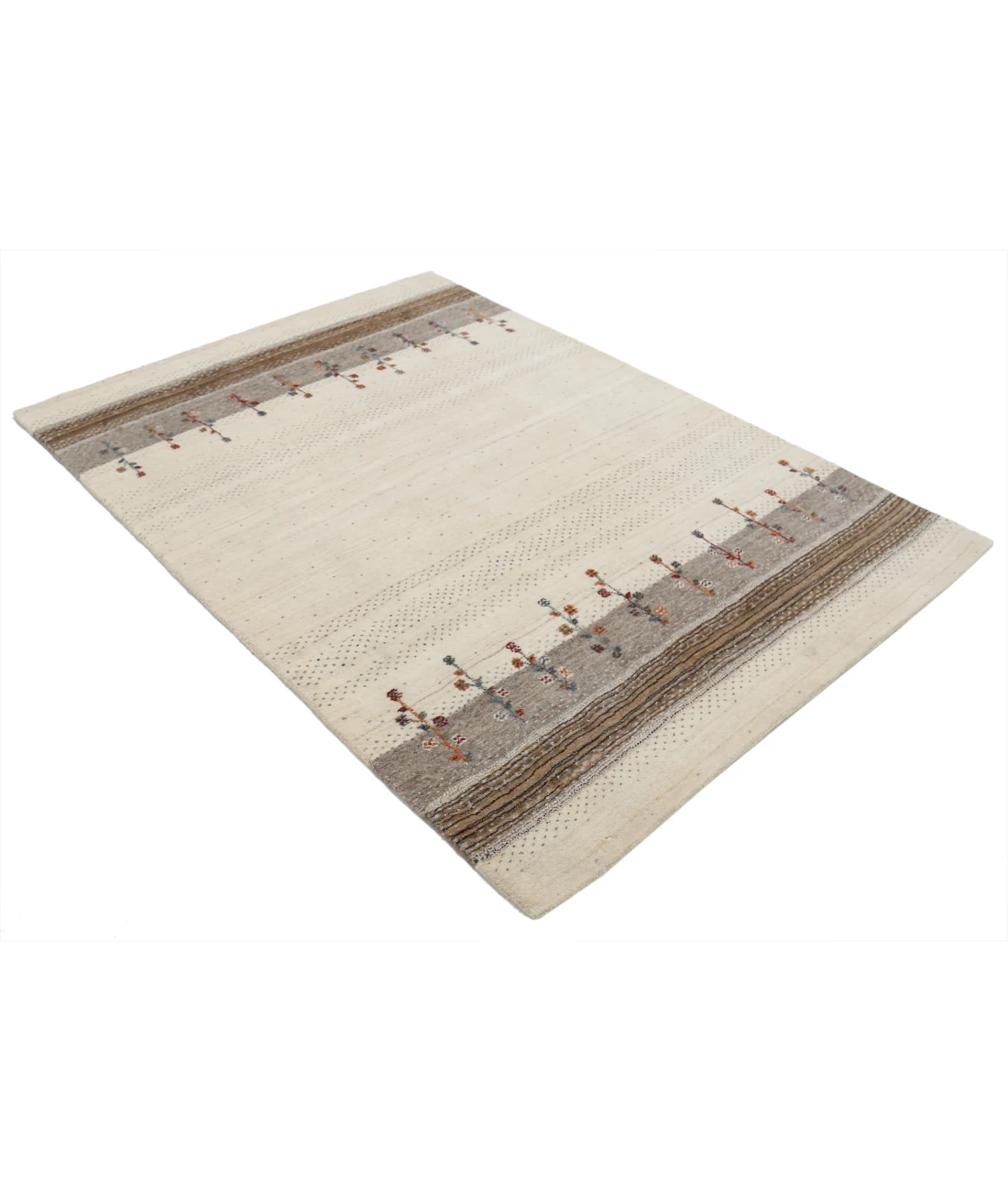 Hand Made Lori Wool Rug 4' 6" X 6' 5" 4' 6" X 6' 5" (137 X 196) / Ivory / Ivory