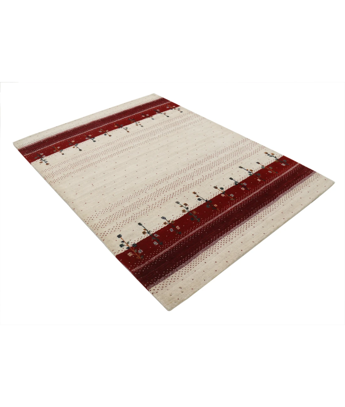 Hand Made Lori Wool Rug 4' 9" X 6' 6" 4' 9" X 6' 6" (145 X 198) / Ivory / Ivory