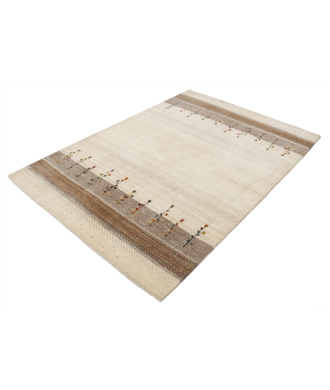 Hand Made Lori Wool Rug 4' 8" X 6' 7" 4' 8" X 6' 7" (142 X 201) / Ivory / Ivory