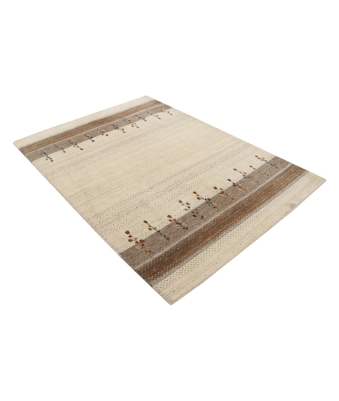 Hand Made Lori Wool Rug 4' 8" X 6' 7" 4' 8" X 6' 7" (142 X 201) / Ivory / Ivory