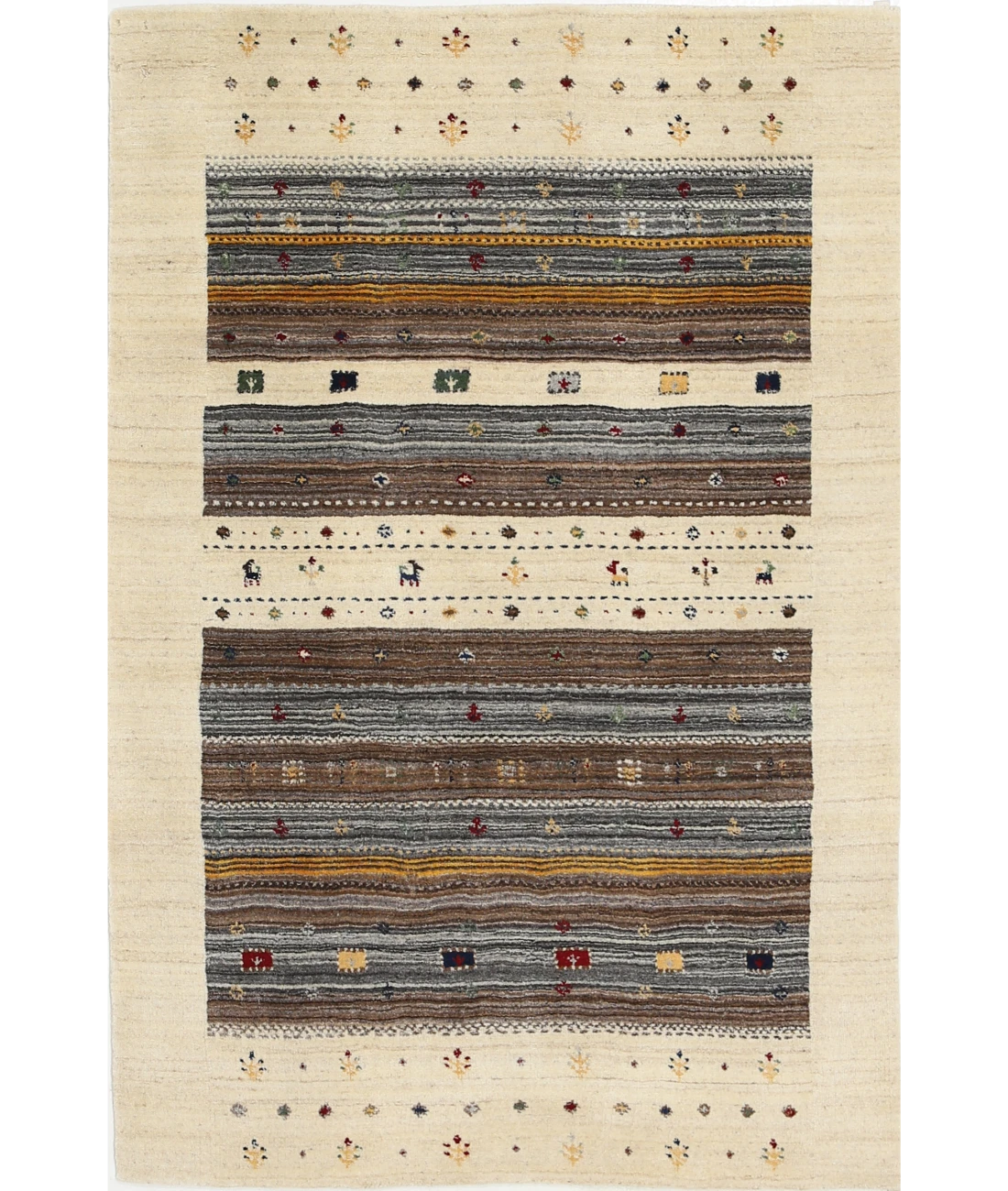 Hand Made Lori Wool Rug 3' 10" X 5' 10" 3' 10" X 5' 10" (117 X 178) / Ivory / Ivory