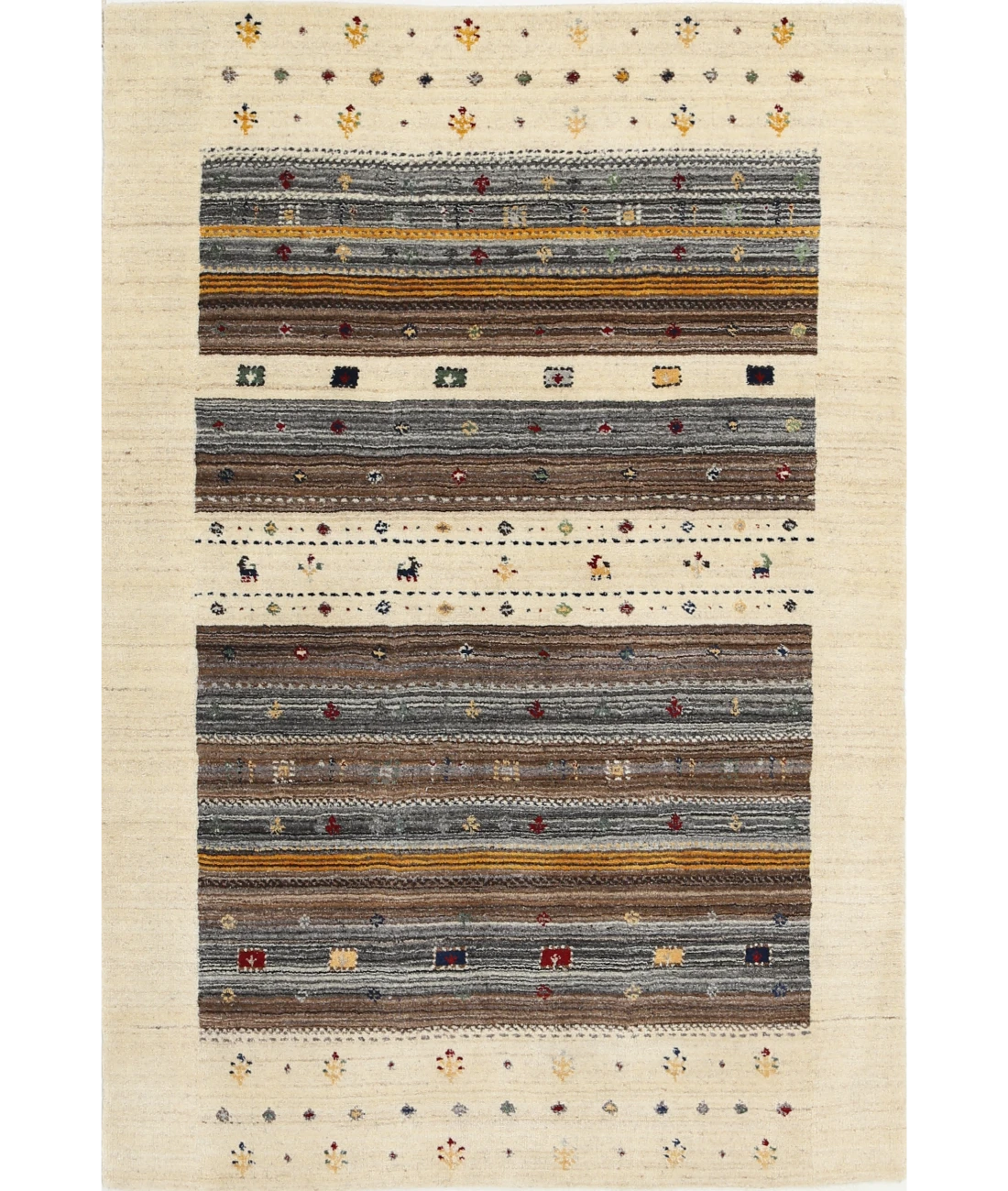 Hand Made Lori Wool Rug 3' 11" X 5' 11" 3' 11" X 5' 11" (119 X 180) / Ivory / Ivory