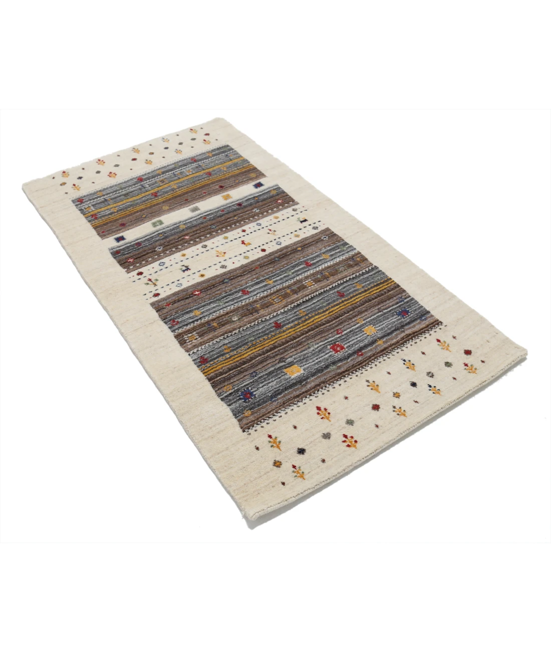 Hand Made Lori Wool Rug 2' 10" X 5' 2" 2' 10" X 5' 2" (86 X 158) / Ivory / Ivory