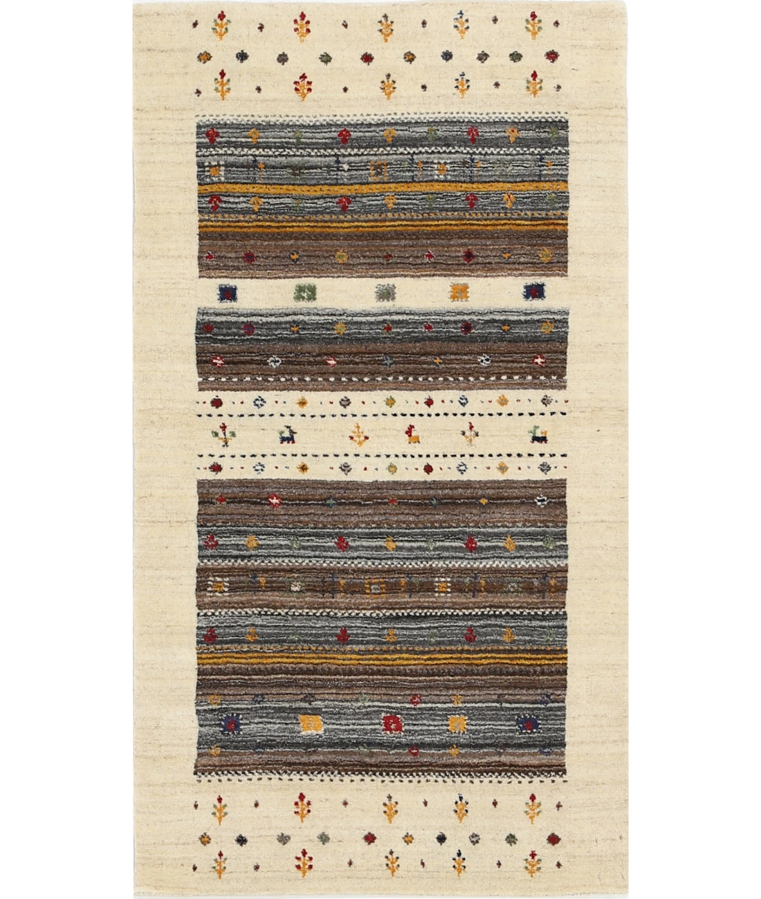 Hand Made Lori Wool Rug 2' 10" X 5' 2" 2' 10" X 5' 2" (86 X 158) / Ivory / Ivory